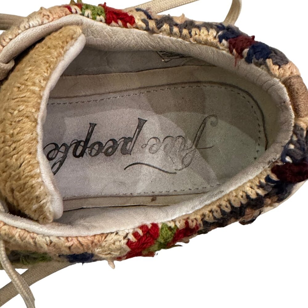 Free People Catch Me If You Can Crochet Platform Sneakers Multi Size 38 / 7.5 - Picture 6 of 11